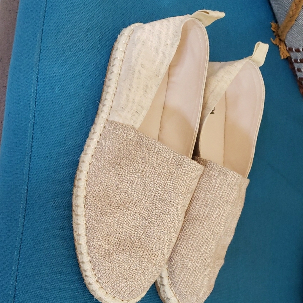 Zara Tan Espadrilles Slip-On Flats